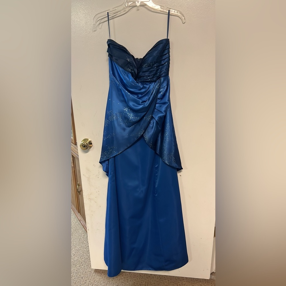 Jump Royal Blue Satin Evening Dress